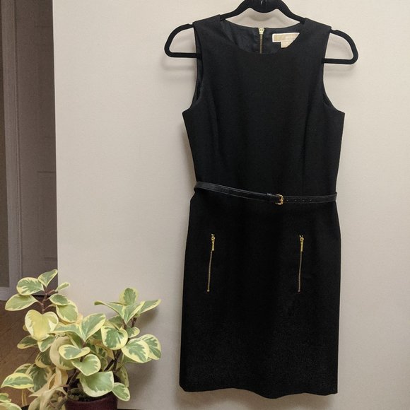 Michael Kors | Sleeveless Black Dress with Belt - Picture 1 of 5